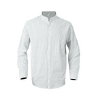 Herren gestreiftes Langarmhemd mit modernem Stehkragen und Brusttasche R&B