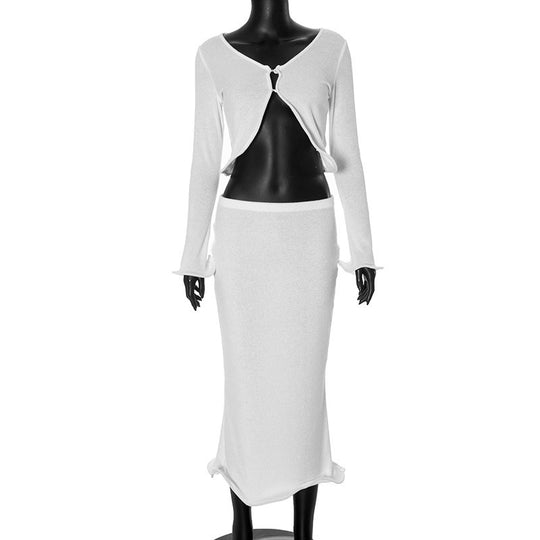 Damen festliches Ensemble mit enganliegendem Rock und elegantem Cardigan R&B