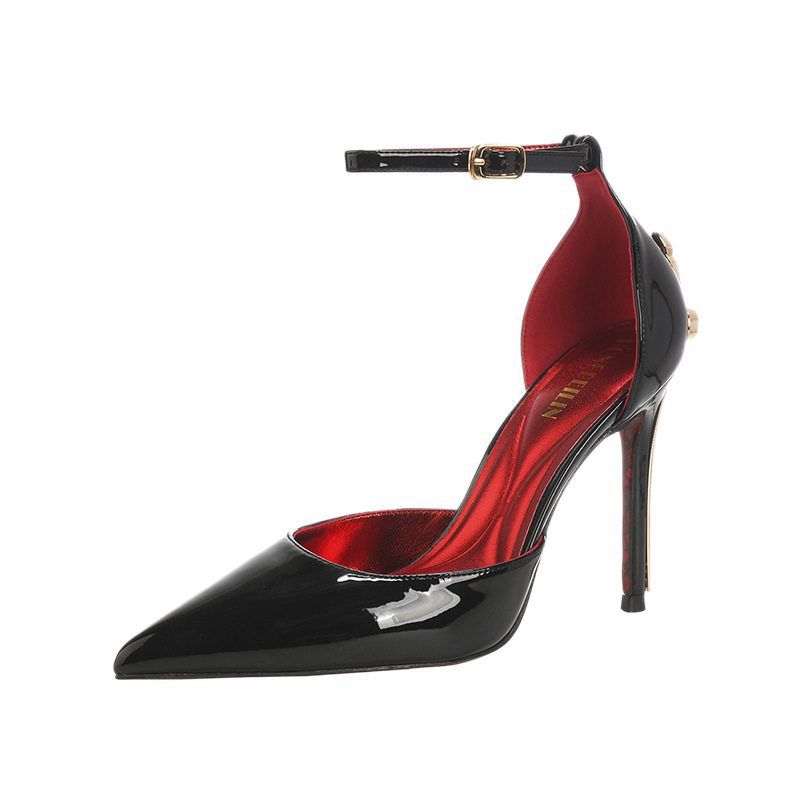 Damen elegante High Heel Pumps mit verstellbarem Knöchelriemen R&B