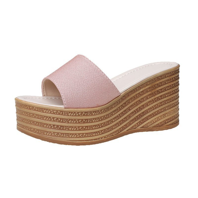 Damen Wedge-Pantoletten mit weitem Träger und rutschfester Sohle R&B