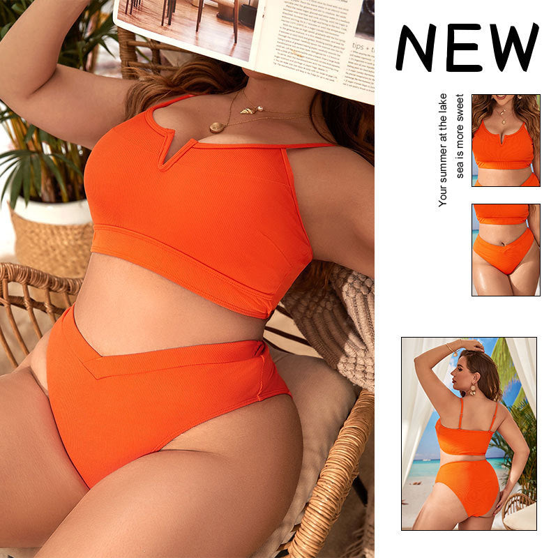 Damen Hoch geschnittenes Bikini-Set mit trendigem Oberteil R&B