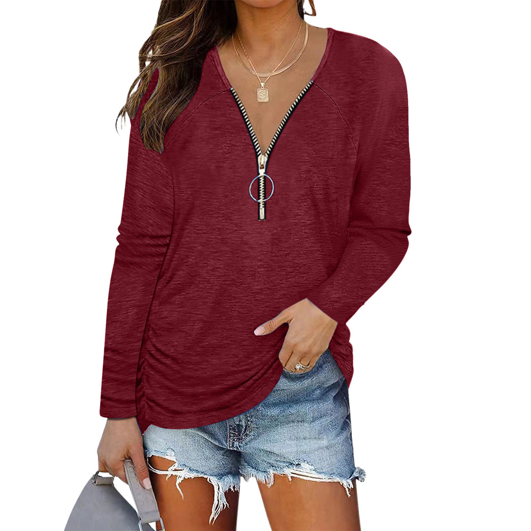 Damen Lässiges Longsleeve mit Zip-Detail R&B