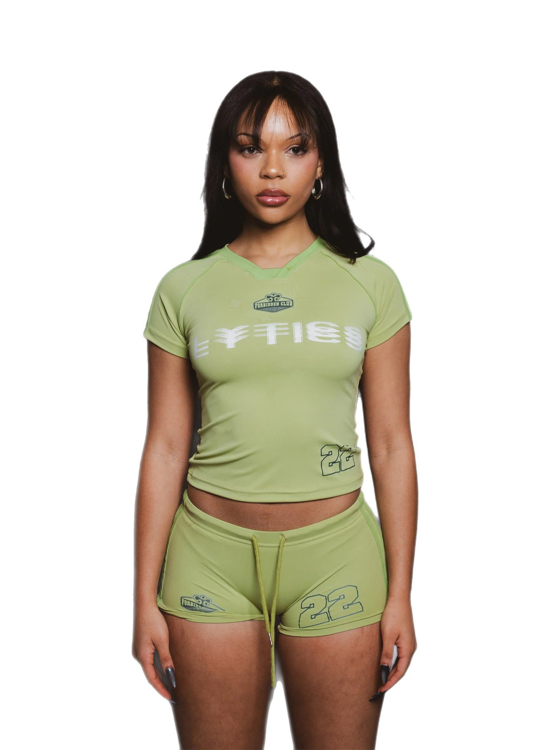 Damen Sport-Set mit figurbetonter Shorts und kurzärmeliger Oberteil R&B
