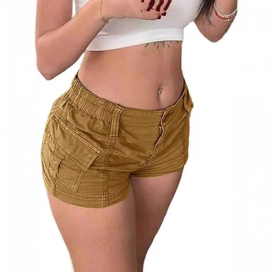 Damen Cargo-Shorts mit praktischen Taschen und elastischem Bund R&B