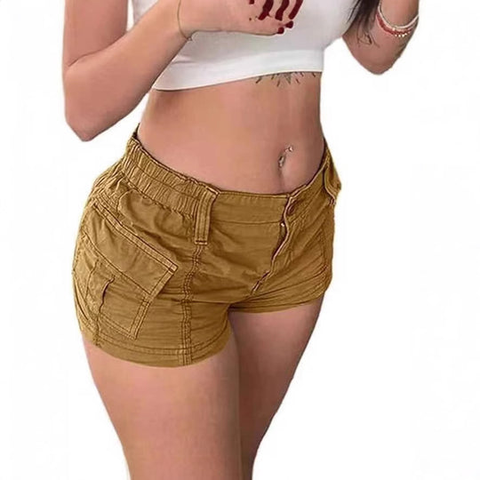 Damen Cargo-Shorts mit praktischen Taschen und elastischem Bund R&B