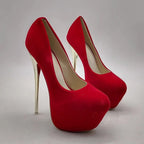 Damen elegante Stiletto-Pumps mit goldenen Akzenten R&B