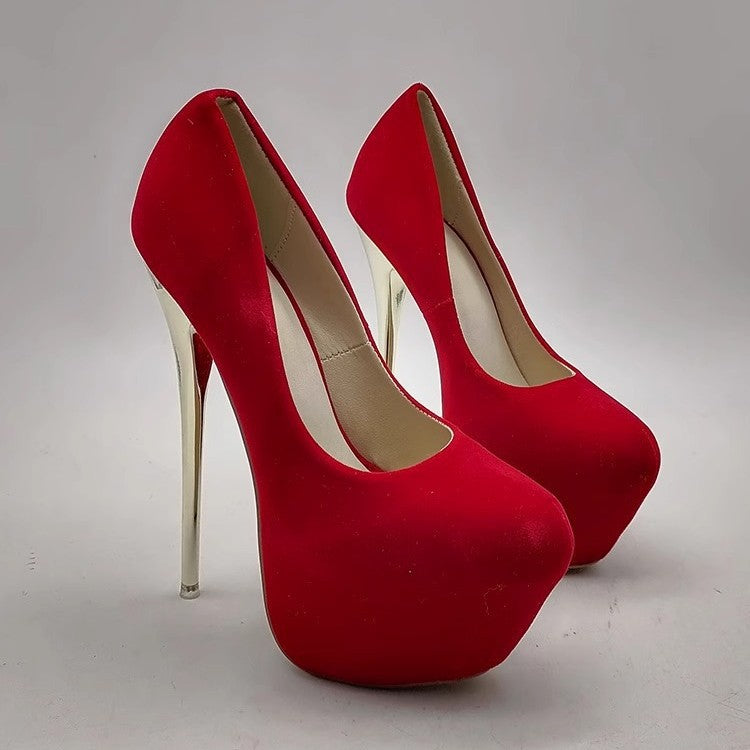 Damen elegante Stiletto-Pumps mit goldenen Akzenten R&B