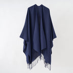 Damen Modischer Fransen-Poncho Aus Weichem Material mit Luxuriösem Fall R&B