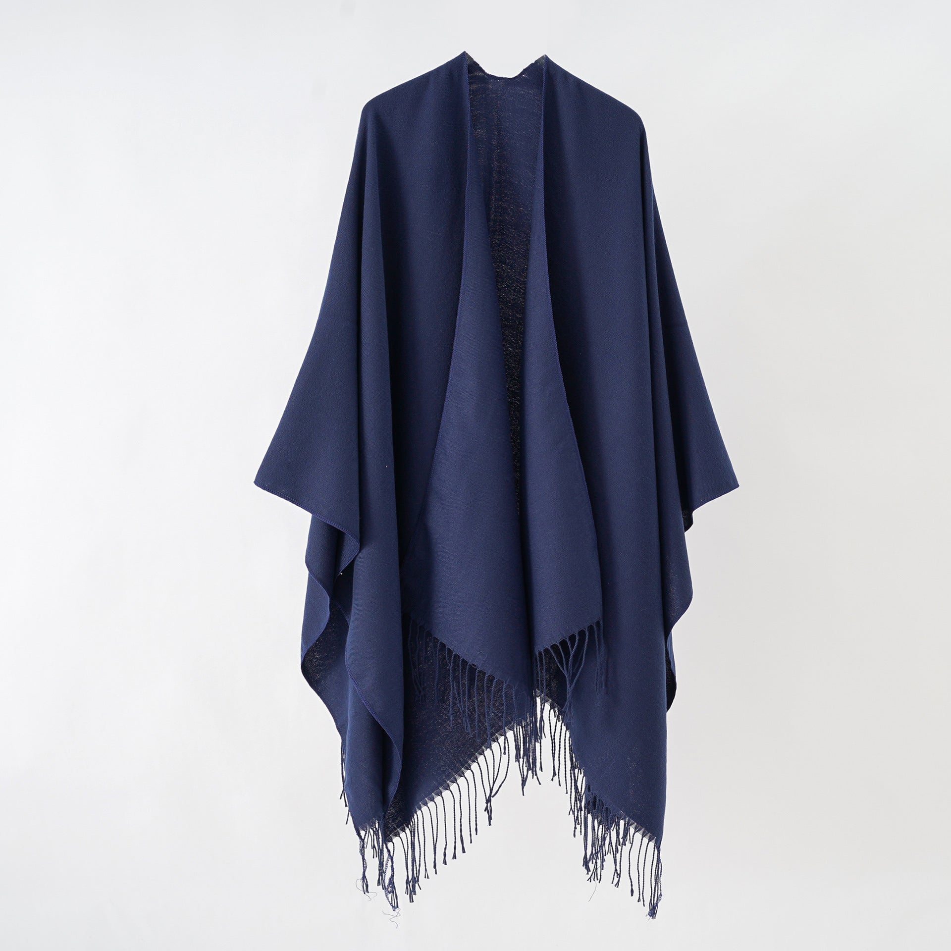 Damen Modischer Fransen-Poncho Aus Weichem Material mit Luxuriösem Fall R&B