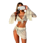 Damen Bikiniset mit länglichem Cardigan R&B