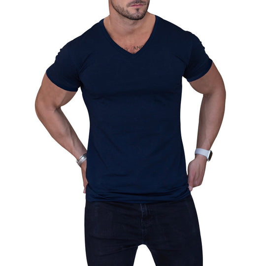 Herren V-Ausschnitt T-Shirt aus weichem Baumwollmix R&B