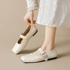 Damen Ballerinas mit modischem Riemenverschluss und orthopädischer Innensohle