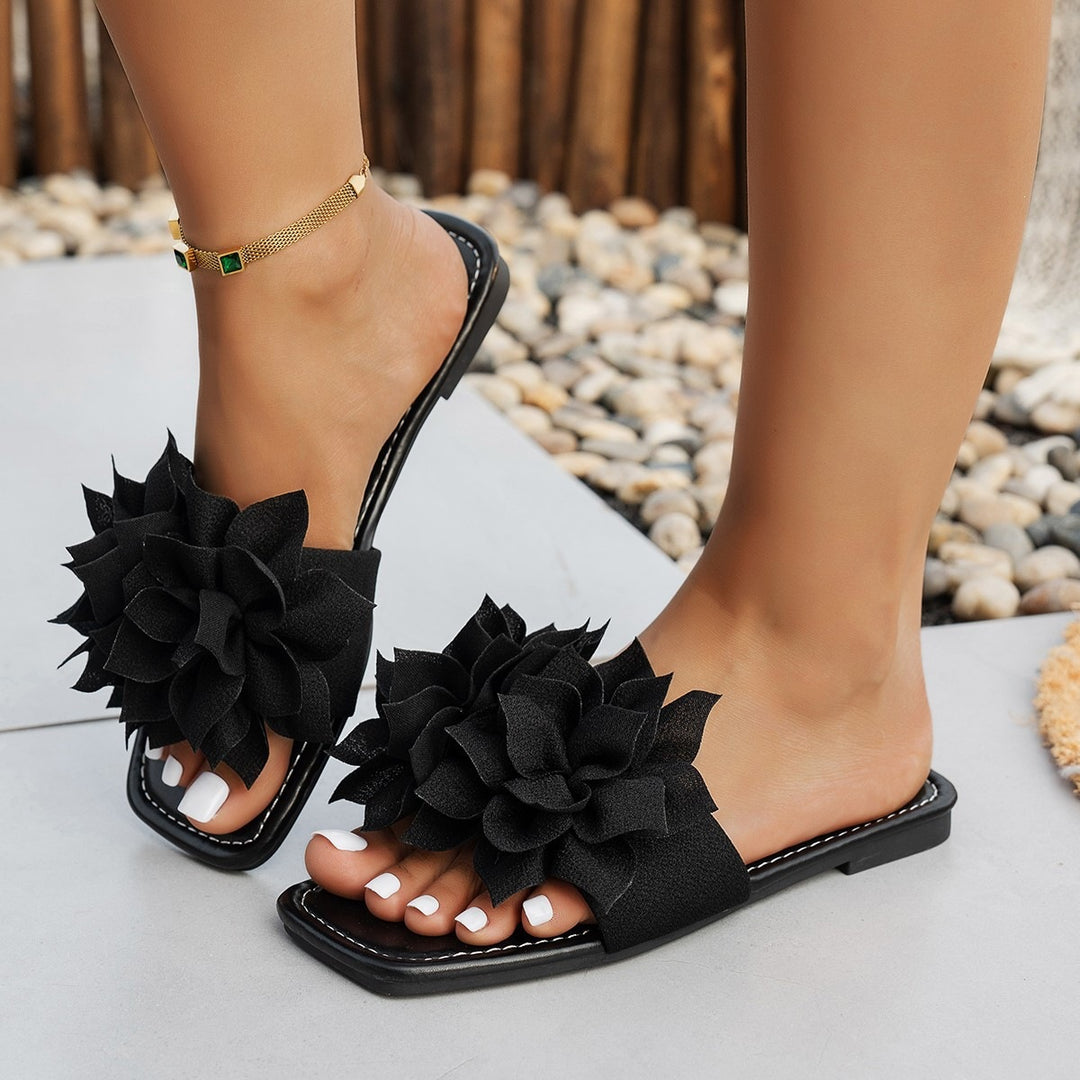 Damen Sandalen mit floralen Applikationen R&B