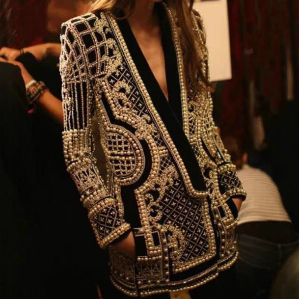 Damen Glamouröse Kristalljacke R&B