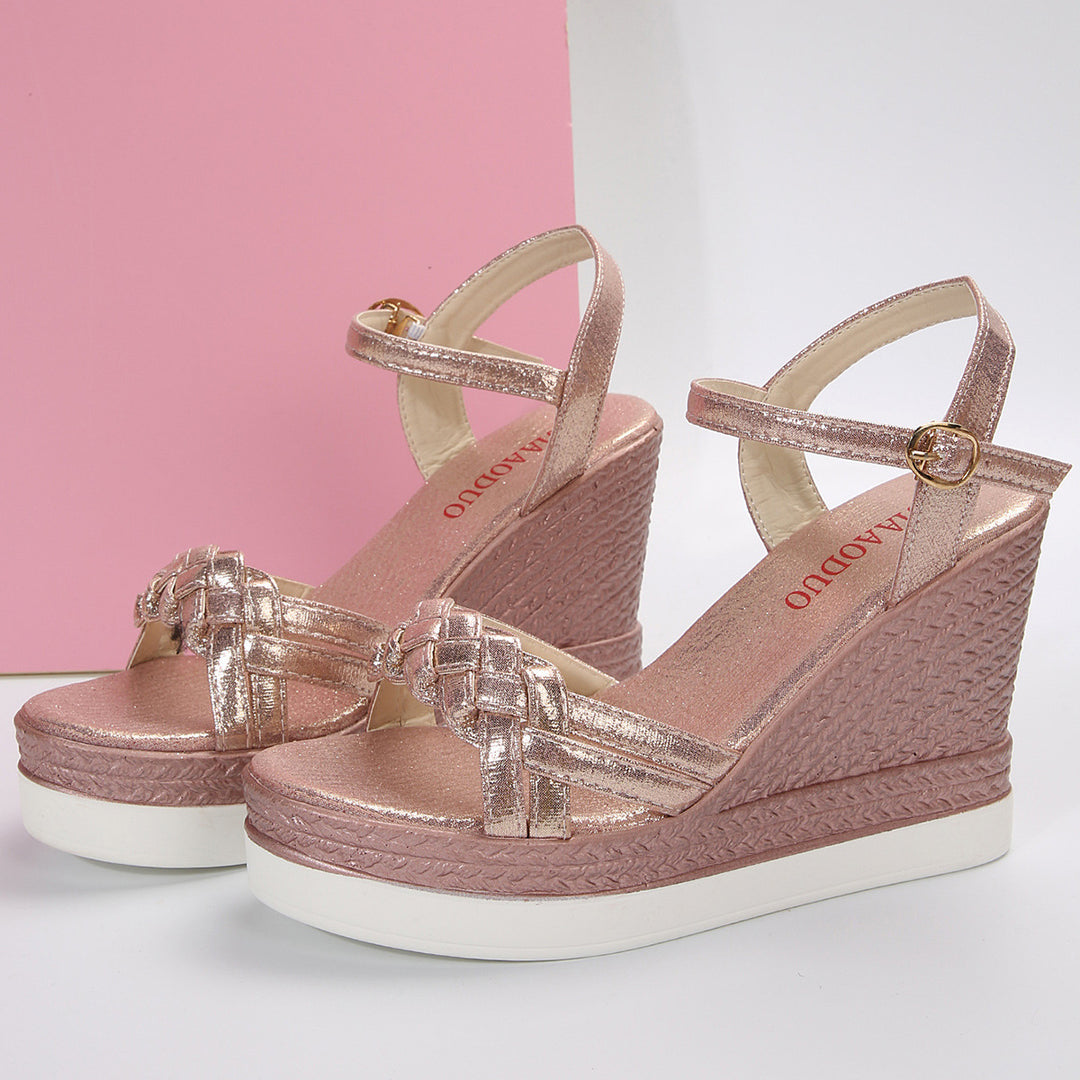Damen Wedge-Sandalen mit verziertem Riemchen-Design R&B