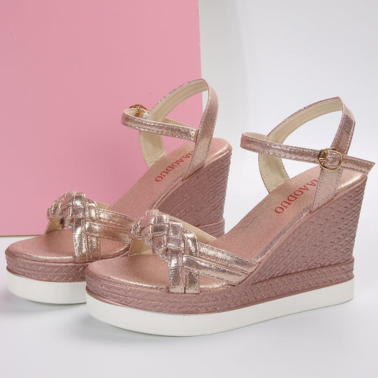 Damen Wedge-Sandalen mit verziertem Riemchen-Design R&B