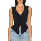 Damen Wickeloberteil mit Rüschendetails R&B