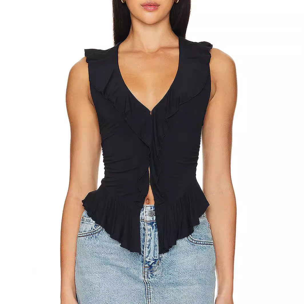 Damen Wickeloberteil mit Rüschendetails R&B