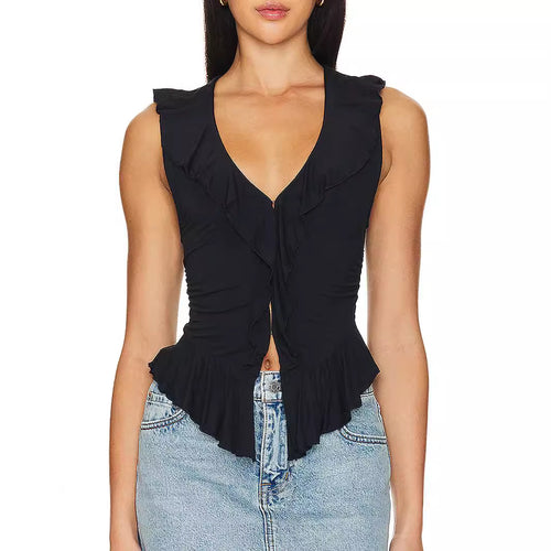 Damen Wickeloberteil mit Rüschendetails R&B