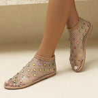 Damen Glitzernde Netz-Boots mit offener Zehenpartie und modischem Design R&B