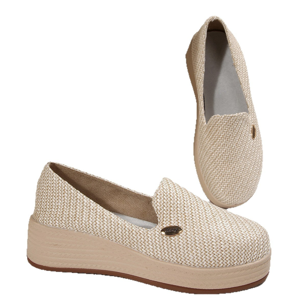 Damen Bequeme Plateauslipper mit elegantem Obermaterial