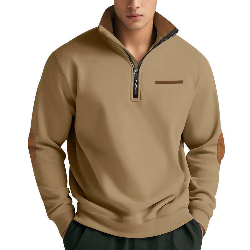 Herren Hochwertiges Sweatshirt mit Stehkragen und Reißverschluss R&B