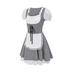 Damen Dirndlkleid mit traditionellem Karomuster und romantischen Rüschendetails R&B