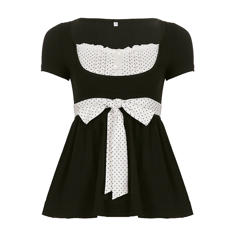 Damen Elegantes Minikleid mit Herz-Ausschnitt und verspieltem Rüschendesign R&B