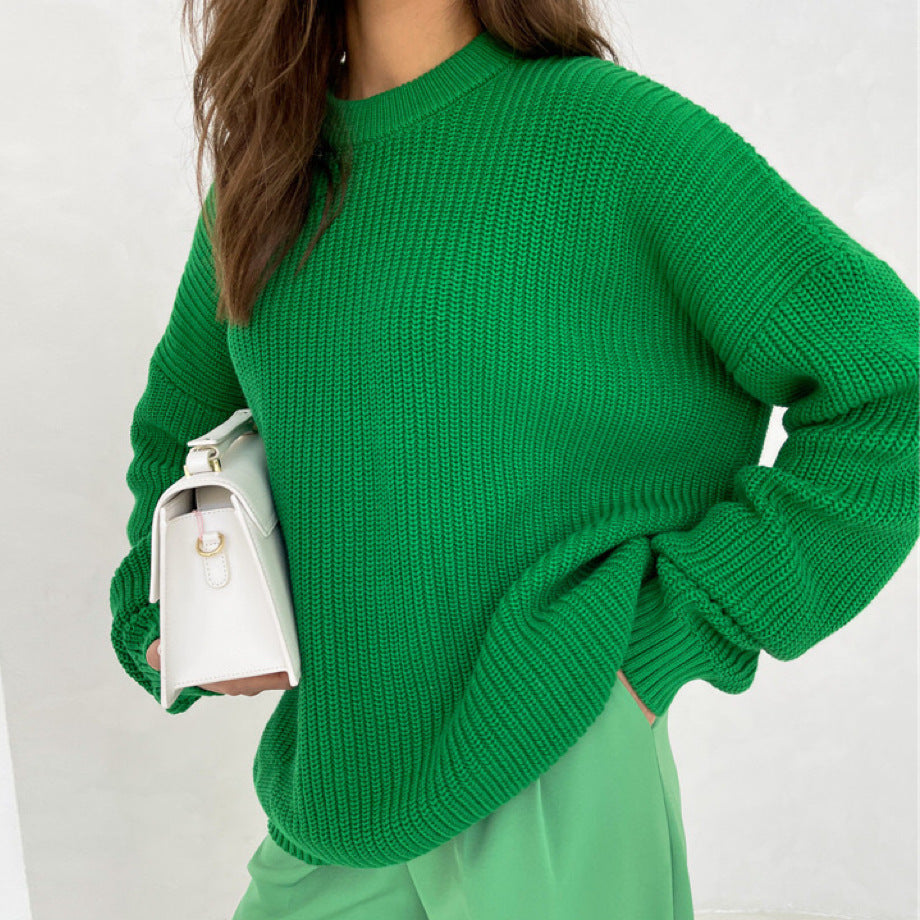 Damen Oversized Strickpullover mit strukturiertem Muster R&B
