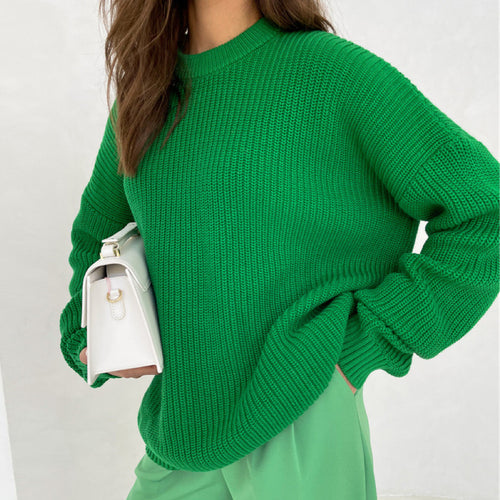 Damen Oversized Strickpullover mit strukturiertem Muster R&B