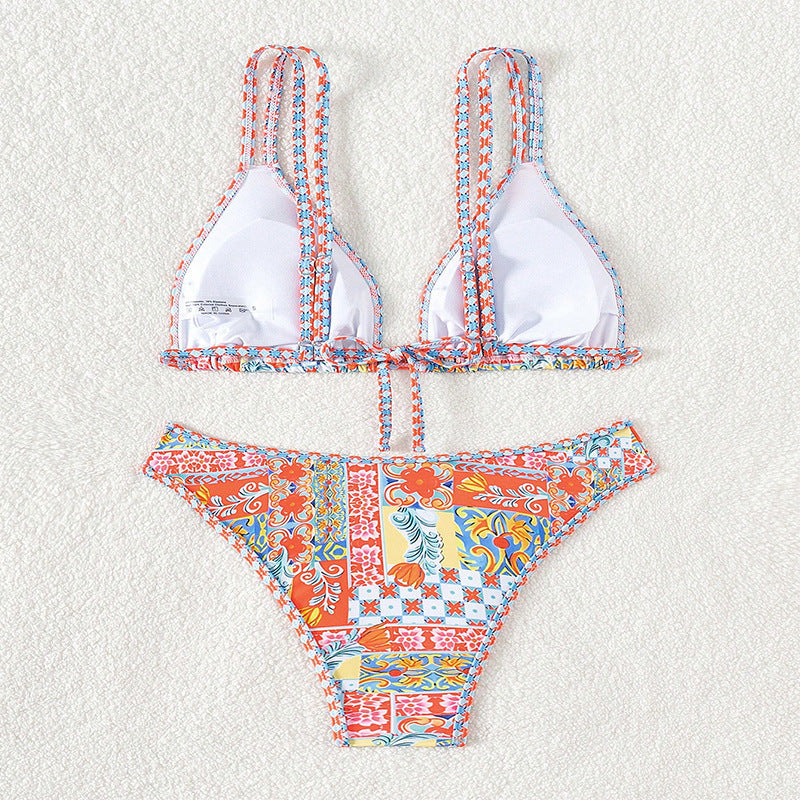 Damen Bikini mit auffälligem floralem Design R&B