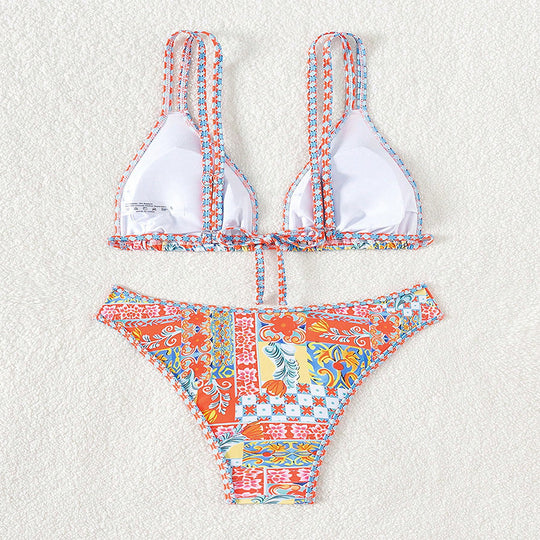 Damen Bikini mit auffälligem floralem Design R&B