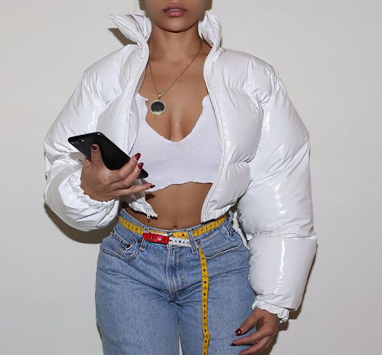 Damen Glänzende Kurzdaunenjacke R&B