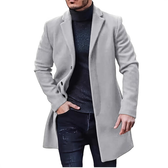 Herren eleganter Mantel mit klassischem Revers R&B
