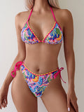 Damen Bunter Triangel-Bikini mit verstellbaren Trägern R&B