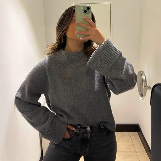 Damen gemütlicher, oversized Strickpullover R&B