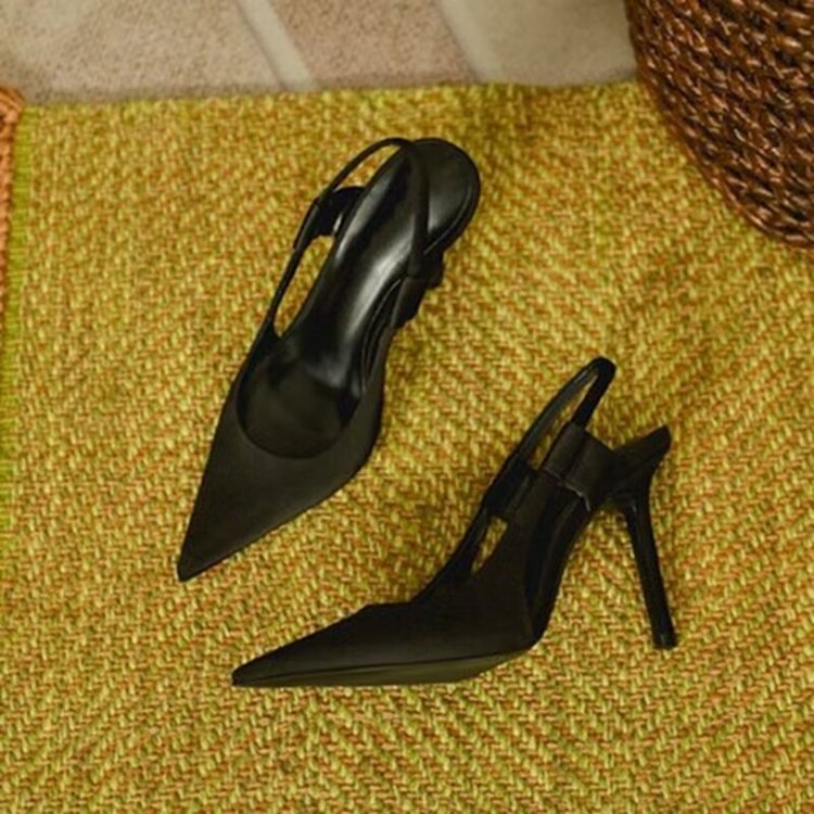Damen Slingback-Pumps mit eleganter Spitzenform und transparentem designelement R&B