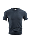 Herren nan Waffelstruktur-T-Shirt mit Rundhalsausschnitt und körpernaher Passform R&B