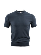 Herren nan Waffelstruktur-T-Shirt mit Rundhalsausschnitt und körpernaher Passform R&B