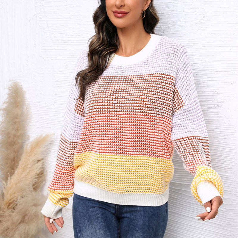 R&B | Modischer Strickpullover Im Farbblockdesign