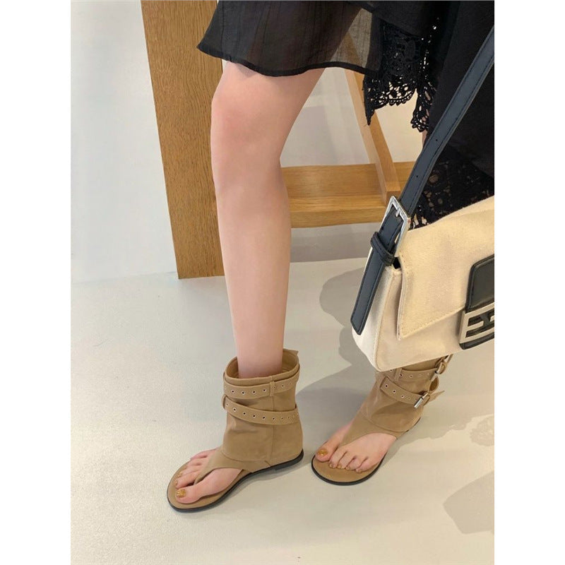 Damen offene Sandalen mit modischen Schnallen R&B