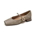 Damen elegante Ballerinas mit modischem Schnallenverschluss