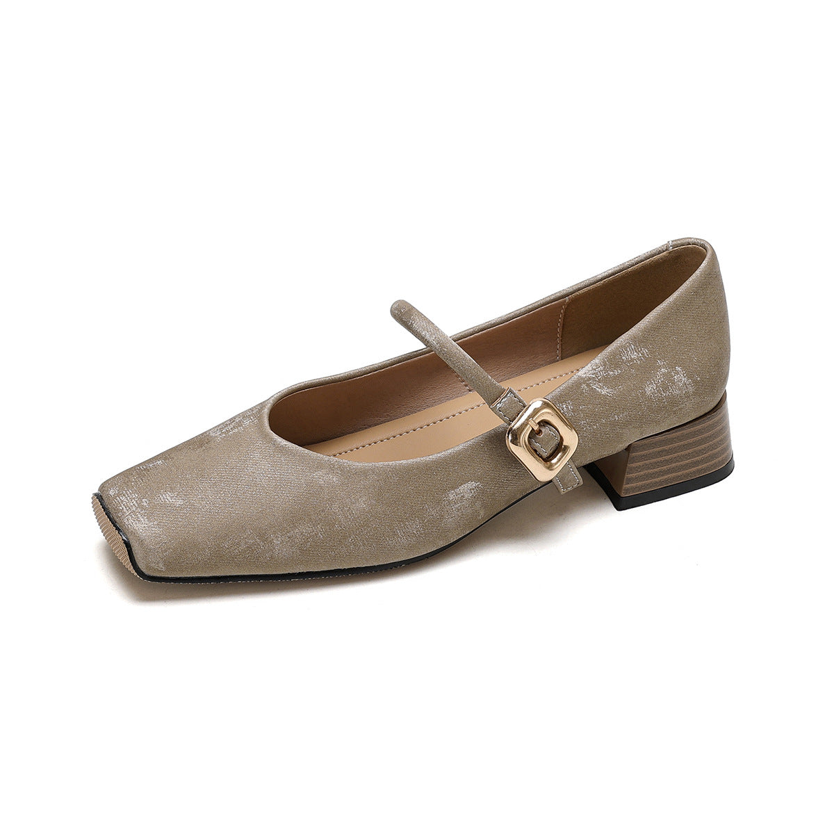 Damen elegante Ballerinas mit modischem Schnallenverschluss