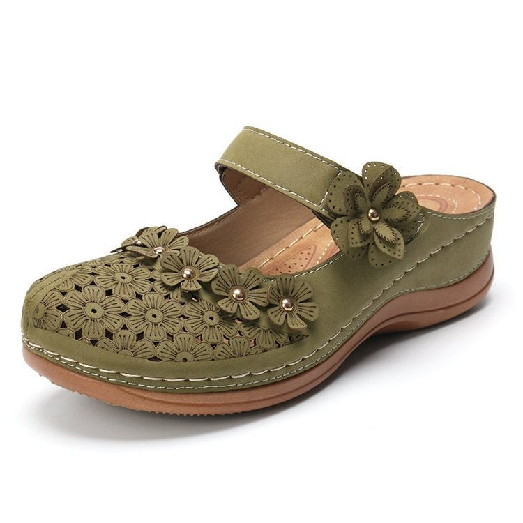 Damen Komfortable Clogs mit floralem Design und verstellbarem Riemen R&B