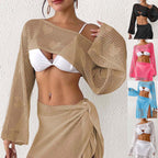Damen Offene Netz-Strandjacke R&B
