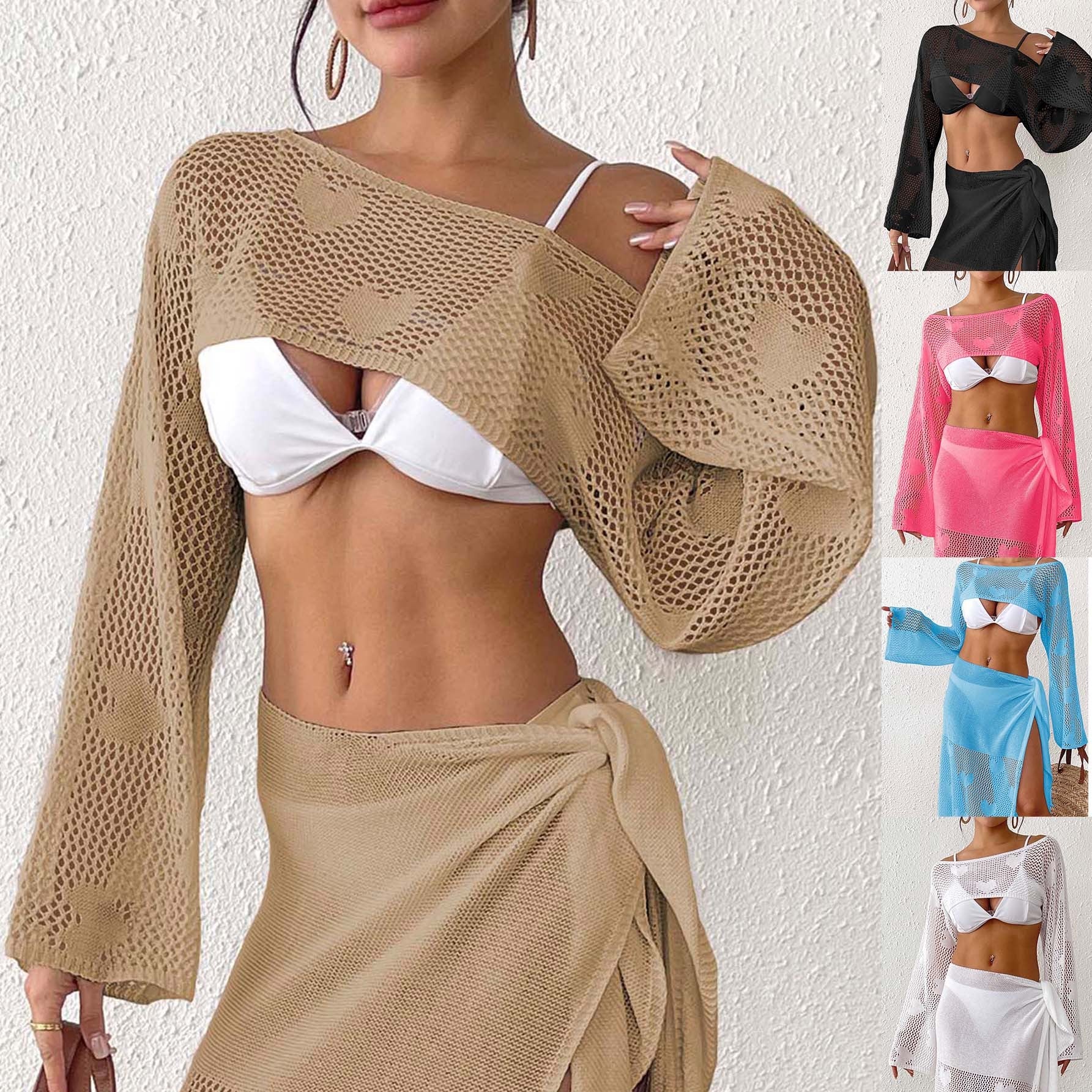 Damen Offene Netz-Strandjacke R&B