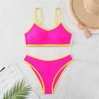 Damen Triangel-Bikini mit elastischem Bund und stylischem Kontrast R&B