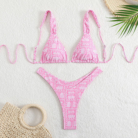 Damen Triangelbikini mit verstellbaren Trägern und hohem Beinausschnitt R&B