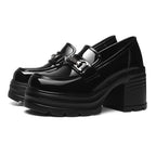 Damen modische Plateau-Schuhe mit glamourösem Schnallen-Detail R&B