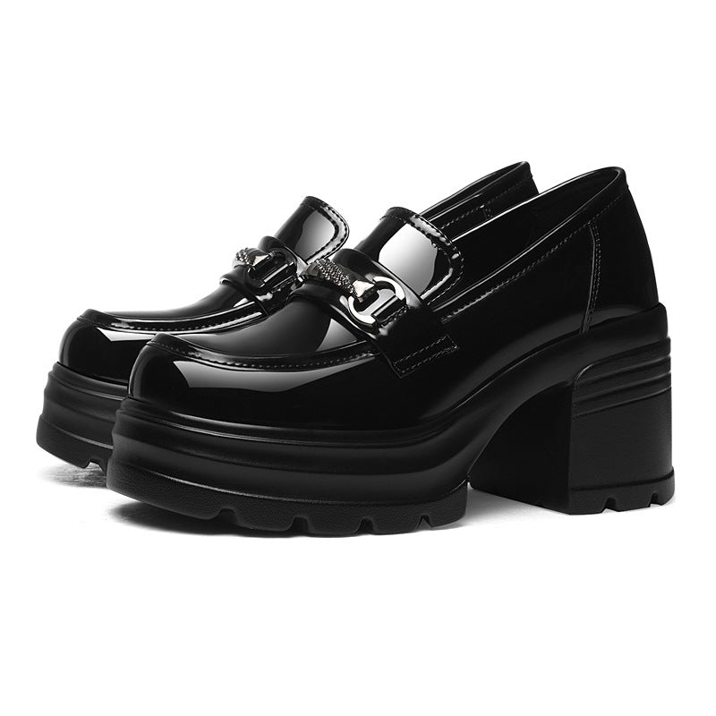 Damen modische Plateau-Schuhe mit glamourösem Schnallen-Detail R&B